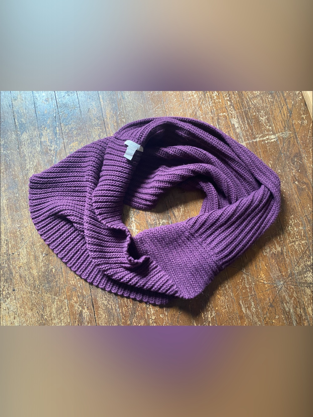 Banana Republic Deep Purple Ribbed Chunky Knit Infinity Scarf